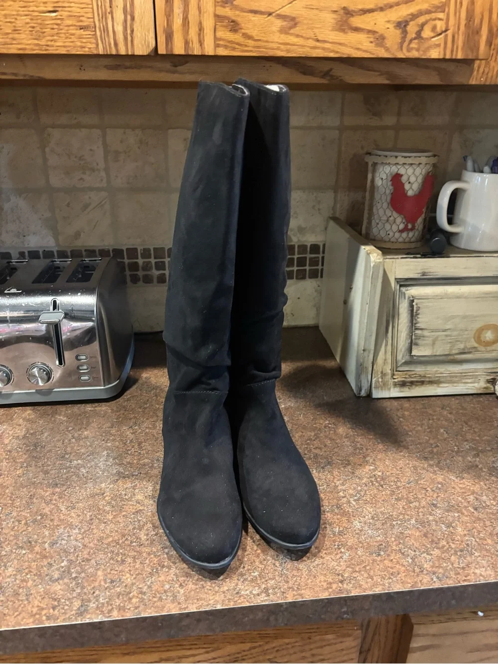 Madden Girl Black Suede Boots